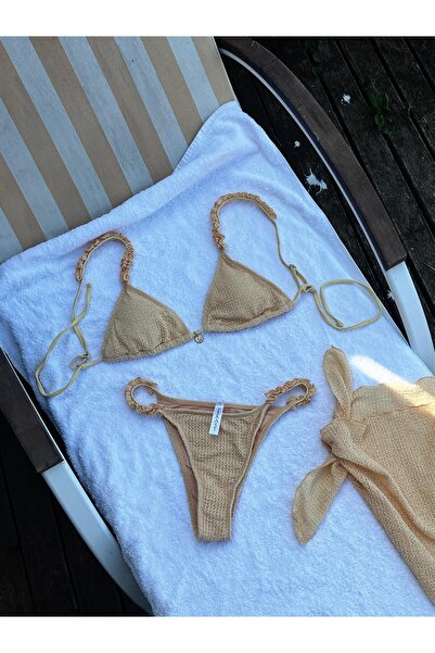 perast co Amalfi Sarı 3'lü Takım Brazilian Bikini Set