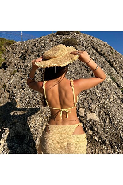 perast co Amalfi Sarı 3'lü Takım Brazilian Bikini Set