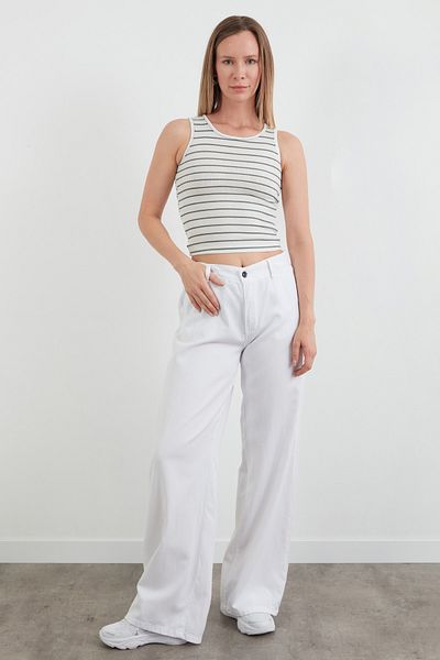 Fulla Moda Ριγέ γιακά με πώματα στα πλαϊνά