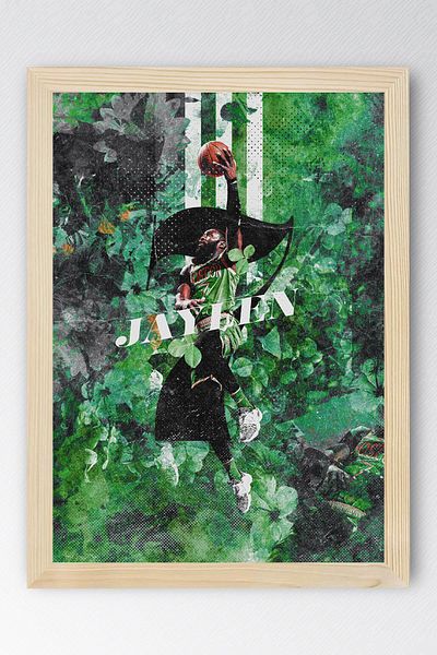 Saturn Pictură înrămată Jaylen Brown - Pictură poster NBA de baschet