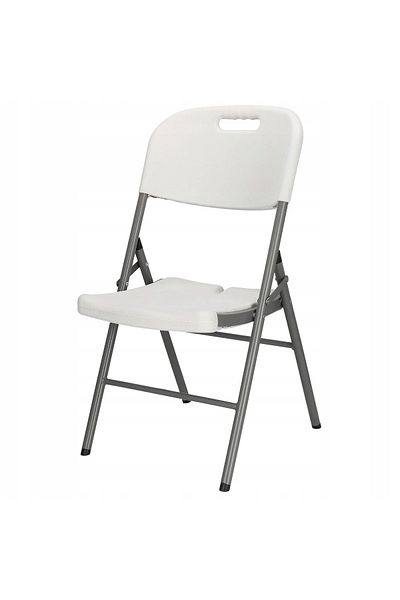 SERSIMO Scaun pliant din plastic pentru catering sau terasa, sarcina 150kg, alb