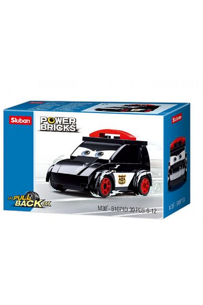Sluban 39-Piece Power Bricks Pull Back Police Car