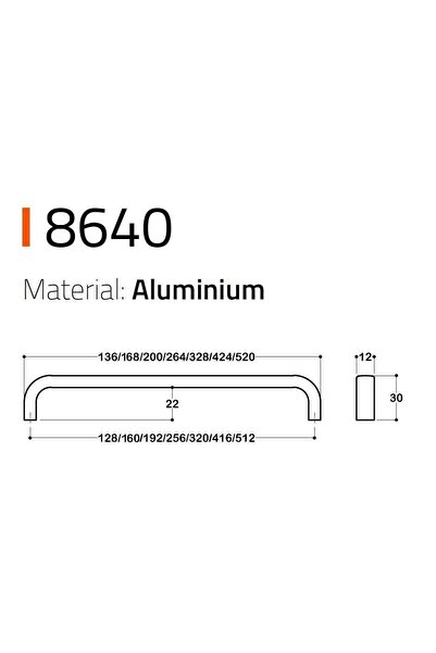 System Mobilya Kulbu Mat Altın 192mm Kulp 1 Adet (SY8640 0192 BB)