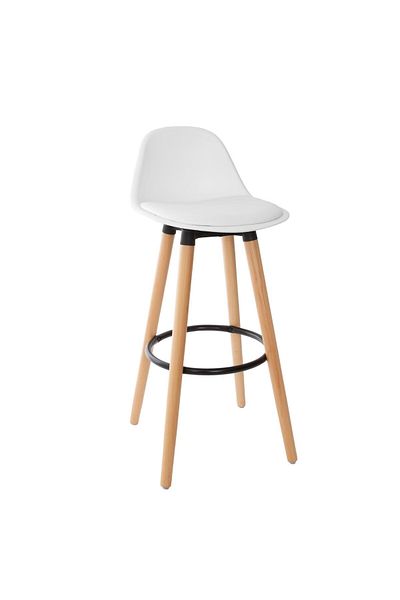 Atmosphera Créateur D'intérieur Scaun Bar Atmosphera Maxon, 40x43x92 Cm, Picioare Din Fag, Stil Scandinav, Alb