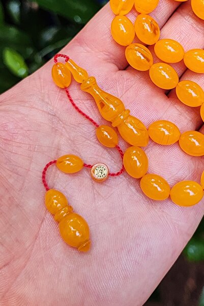 Vip Kehribar 8X11 mm Ayhan Turan Master Crafted Mişmisi Crimping Amber Prayer Beads