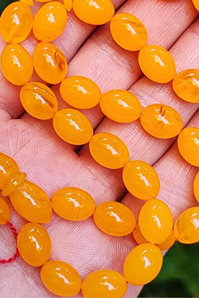 Vip Kehribar 8X11 mm Ayhan Turan Master Crafted Mişmisi Crimping Amber Prayer Beads