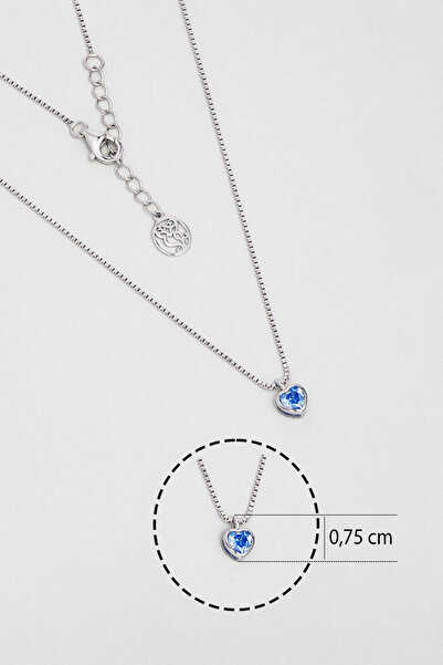 So CHIC... Romantik Aşk 18 Ayar Beyaz Altın Kaplama 43 Cm Gümüş Kalp Kolye