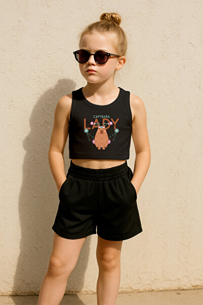 TARZ STİL طقم شورت قصير مطبوع للبنات من ليدي كوندوز 22994