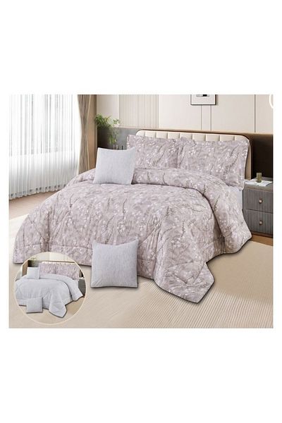 smart home Double-sided comforter set, 6-piece bedspread, 6-piece filling comforter, 100% microfiber comforter, 230 x 250 cm