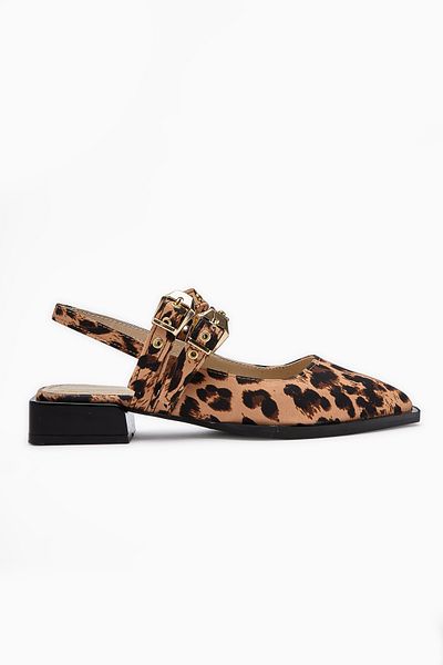 Limoya Siran Leopard Patterned Double Strap Women's Sandals