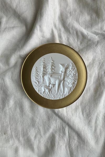 HOME DEKORİSTA Decorative Plate, Decorative Object, Gold Color Plate, Ceylan Decorative Object, Home Decorista