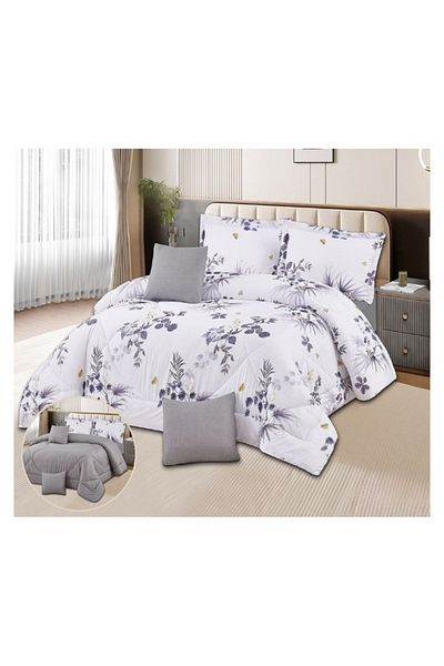 smart home Double-sided comforter set, 6-piece bedspread, 6-piece filling comforter, 100% microfiber comforter, 230 x 250 cm