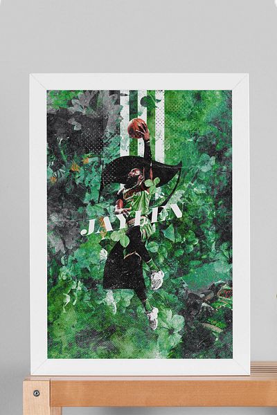 Saturn Pictură înrămată Jaylen Brown - Pictură poster NBA de baschet