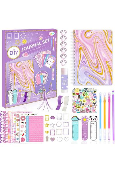 Lumely DIY Journal Kit Set for Girls Journaling Scrapbook,Art Crafts Kit Diary Supplies Set,Gift for Kids