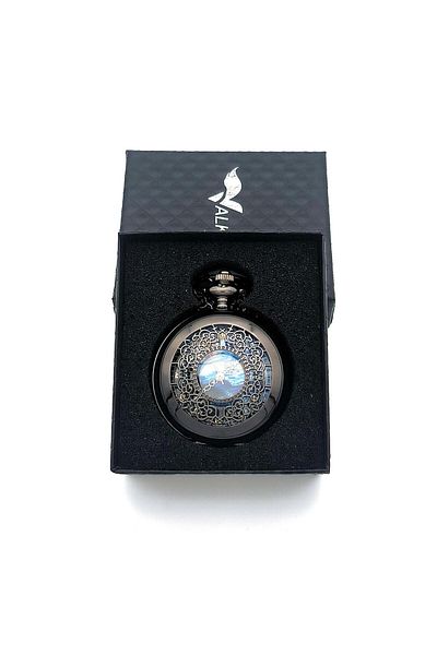 valkyrie Vincent Van Gogh "Starry Night" Themed Antique Carved Detailed Artistic Chain Pocket Watch Necklace