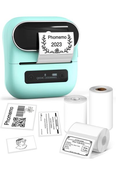 Phomemo طابعة ملصقات محمولة M220، طابعة ملصقات لاسلكية بتقنية البلوتوث بدون حبر، طابعة باركود مقاس 3 بوصات