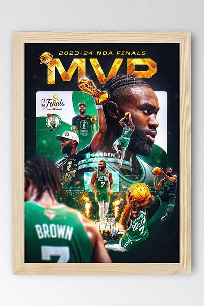 Saturn Pictură înrămată Jaylen Brown - Pictură poster NBA de baschet