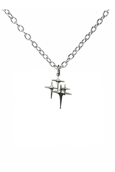 Herşey Nota Unisex Necklace with Four-Cornered Star Figure – 60 cm Chain, Geo...