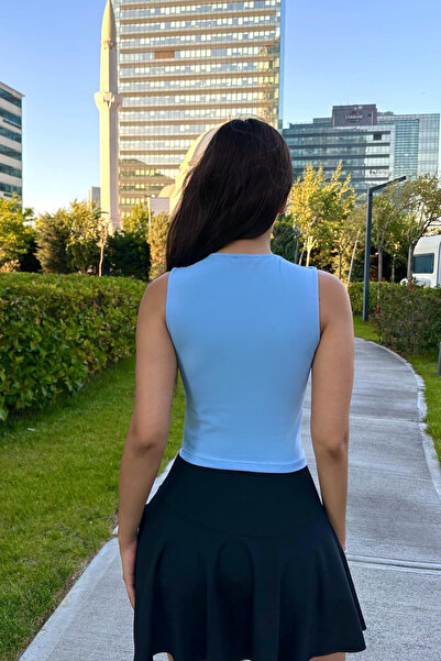 BİKELİFE Women's Lycra Zero Sleeve Crop Tank Top