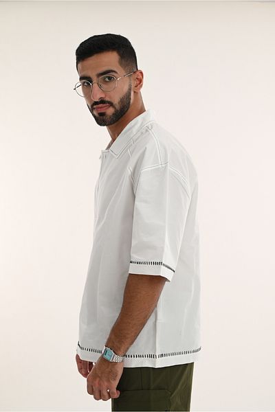 SWAG SA Square cut shirt with striped hem