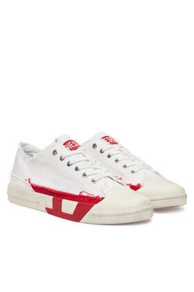 Diesel Men's Sneakers white DIESEL-Y03504P8114 HA690 BRIGHT WHITE/RACING RED