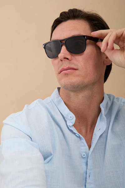 Tonny Black Men's Black Everyday Square Sunglasses