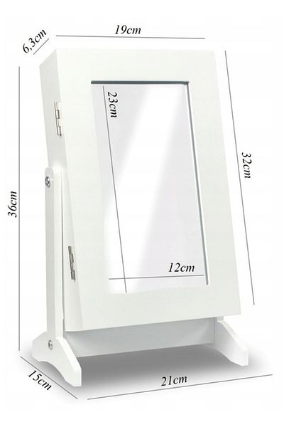SERSIMO Dressing table with mirror and jewelry storage space, 21x36x15cm, black