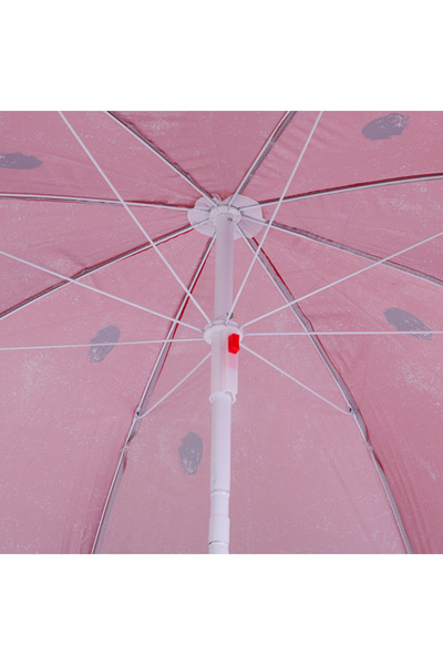 OEM Foldable beach umbrella, with adjustable tilt and height, diameter 150 cm, red with print on