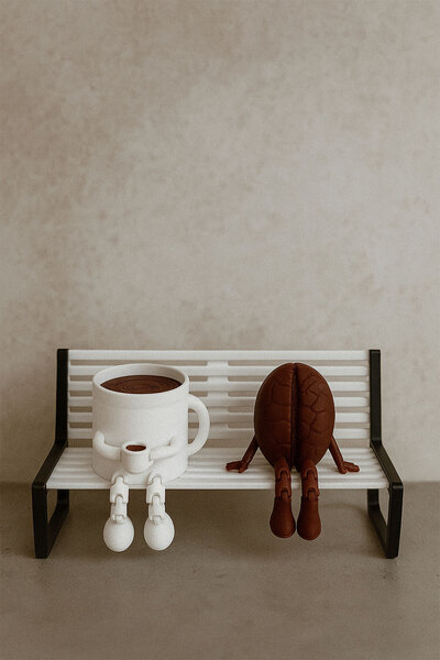 OVERMAX Kahve Molası – Oturan Kahve Fincanı ve Çekirdek Figür Seti + Bank