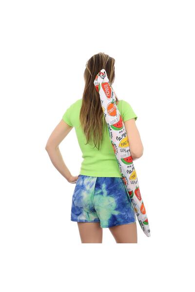 OEM Beach umbrella 180 cm with fruit print, steel structure, adjustable in height and tilt, multicolor