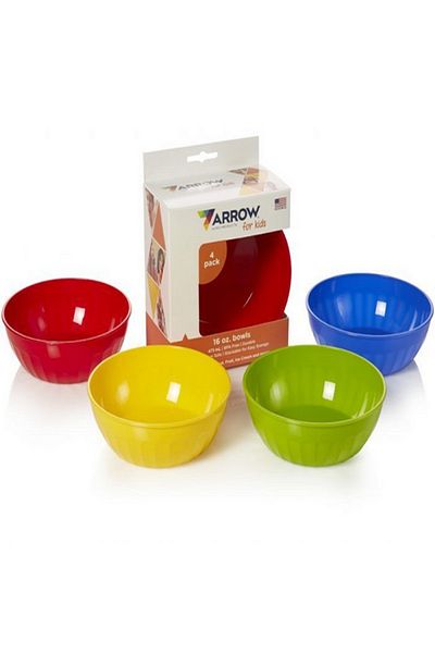 ARROW 4-Piece BPA-Free Durable Dishwasher Safe Kids Cereal Bowl