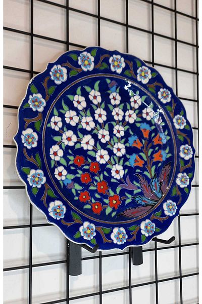 ŞIK VE MUTLU Tile Porcelain Tree of Life 30 cm Handmade Plate