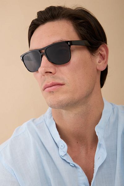 Tonny Black Men's Black Everyday Square Sunglasses