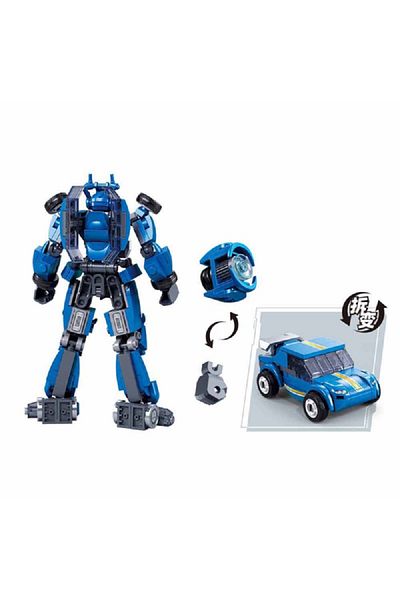 Sluban 253-Piece Exosuit 2-in-1 Autobots Sports Car Building Set Blue and Black