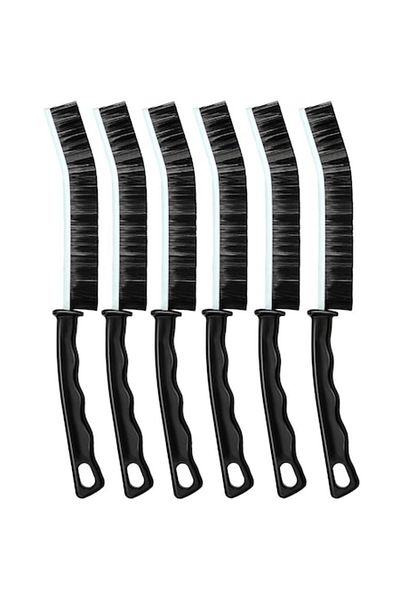DELPI Set Of 6 Brushes For Cleaning Narrow Spaces, Joints, For Kitchen, Bathroom, Tiles, Windows, Rails