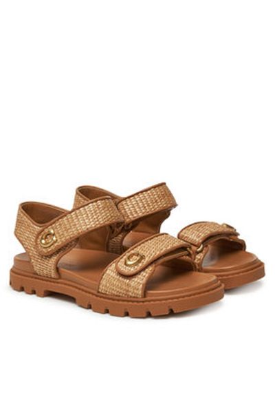 Coach Women's Sandals brown COACH-CAR55 NAT NATURAL.