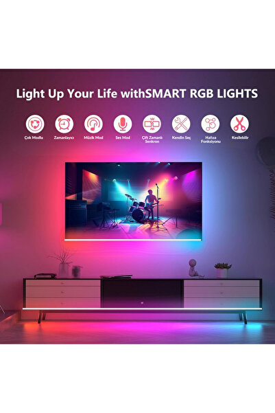 neeko Glow T1 Akıllı Şerit LED Işık | TV Senkron, Sese Duyarlı, Renkli Ambiyans Aydınlatma 70-75 INCH