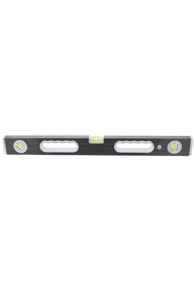 flores Gray aluminum level with handles, 3 vials, 180 cm
