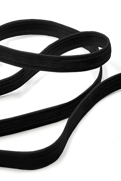 hapshoe Μαύρο 12 mm 5 mt Ανθεκτικό Σκληρό Επίπεδο Ελαστικό Λάστιχο Κορδέλας