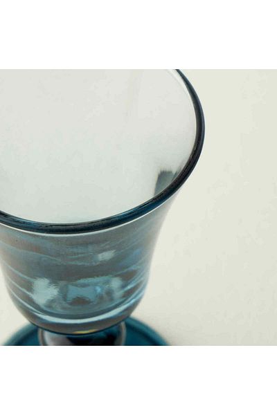 Bella Maison Colored 6-Piece Footed Coffee Side Water Glass Blue (47 Cc)