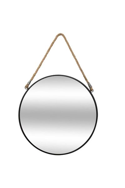Atmosphera Créateur D'intérieur Atmosphera Eden round hanging mirror with metal frame and hanging rope, diameter 38 cm