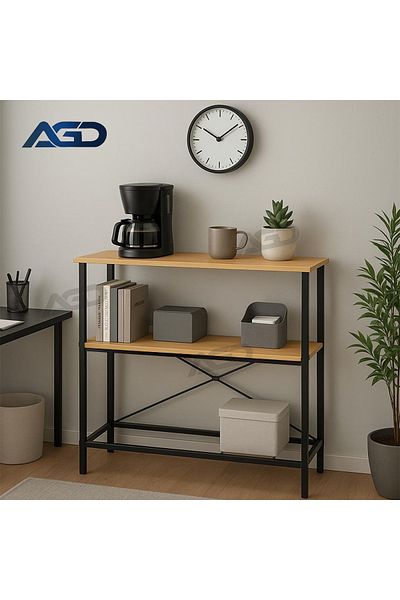 AGD Modern Simple Design 2-Tier Adjustable Console Table for Entryway, Living Room, Hallway, Bedroom