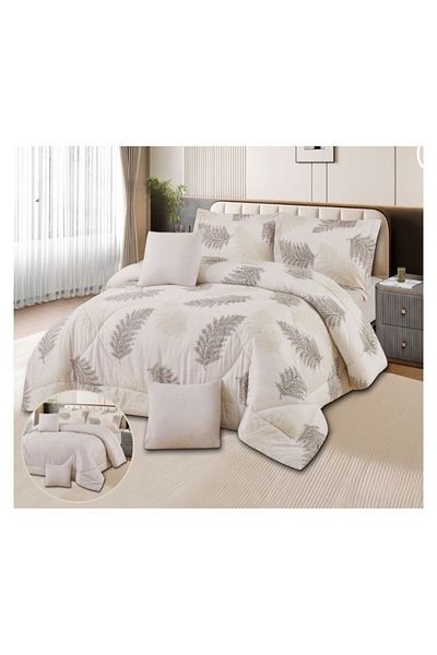 smart home Double-sided comforter set, 6-piece bedspread, 6-piece filling comforter, 100% microfiber comforter, 230 x 250 cm