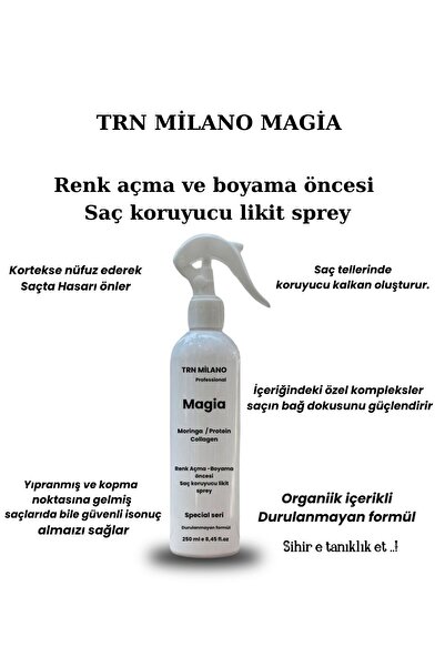 TRN MİLANO MAGİA saç açma boyama öncesi kırılma yanma kopma önleyici sprey 25...