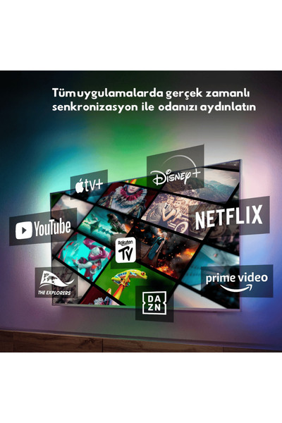 neeko Glow T1 Akıllı Şerit LED Işık | TV Senkron, Sese Duyarlı, Renkli Ambiyans Aydınlatma 70-75 INCH