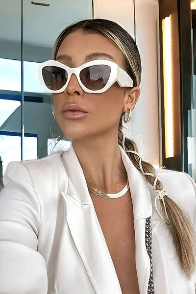 Tonny Black Men's White Urban Chic Geometric Sunglasses