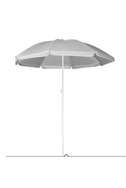 SERSIMO Foldable beach umbrella with UV protection and adjustable height, diameter 150 cm, gray