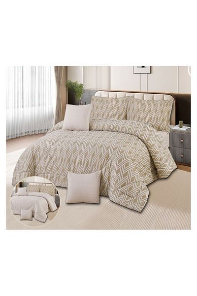 smart home Double-sided comforter set, 6-piece bedspread, 6-piece filling comforter, 100% microfiber comforter, 230 x 250 cm