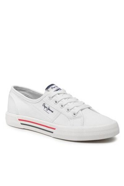 Pepe Jeans Teniși de damă albi PEPE JEANS-PLS31287 800 WHITE