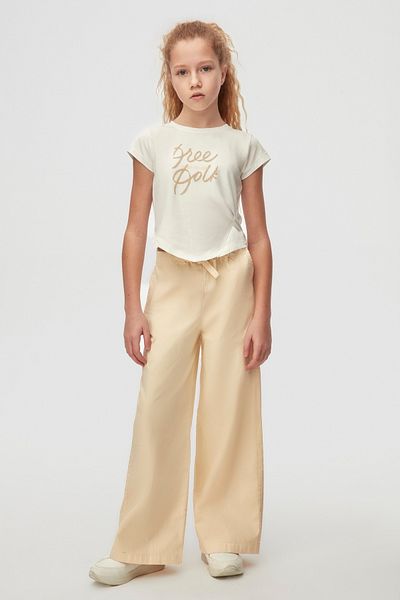 nk kids Nk Ki̇ds 58813 Girl's Cream Summer Pants